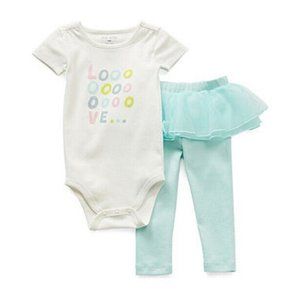 OKIE DOKIE BABY GIRL TUTU 2- PIECE BODYSUIT SET- (NIP)